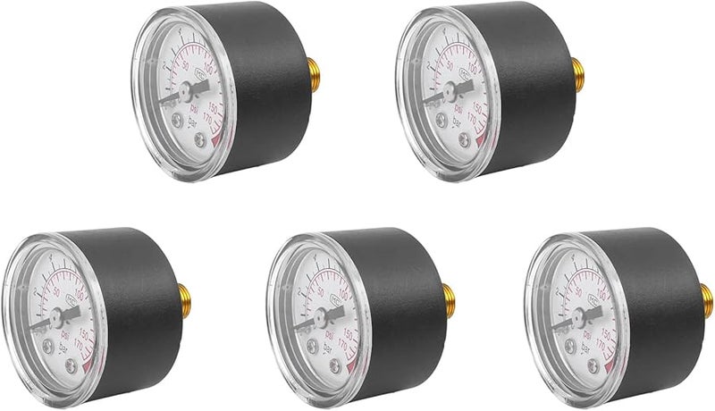 5X 0 12بار 0 170رطل/بوصة مربعة 10مم خيط مضخة غاز هواء مقياس ضغط ضاغط مقياس ضغط - Image 1