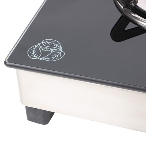 Khaitan RockStrong 2 Burner RECT SS Black Toughened Glass | LPG Cooktop I Manual Ignition Stove | Ergonomic Knob | with 1 Year Warranty |LP Gas Stove | ISI Approved (Black) (2 Burner) - Image 4