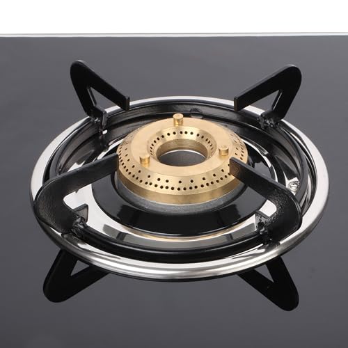 Khaitan RockStrong 2 Burner RECT SS Black Toughened Glass | LPG Cooktop I Manual Ignition Stove | Ergonomic Knob | with 1 Year Warranty |LP Gas Stove | ISI Approved (Black) (2 Burner) - Image 3