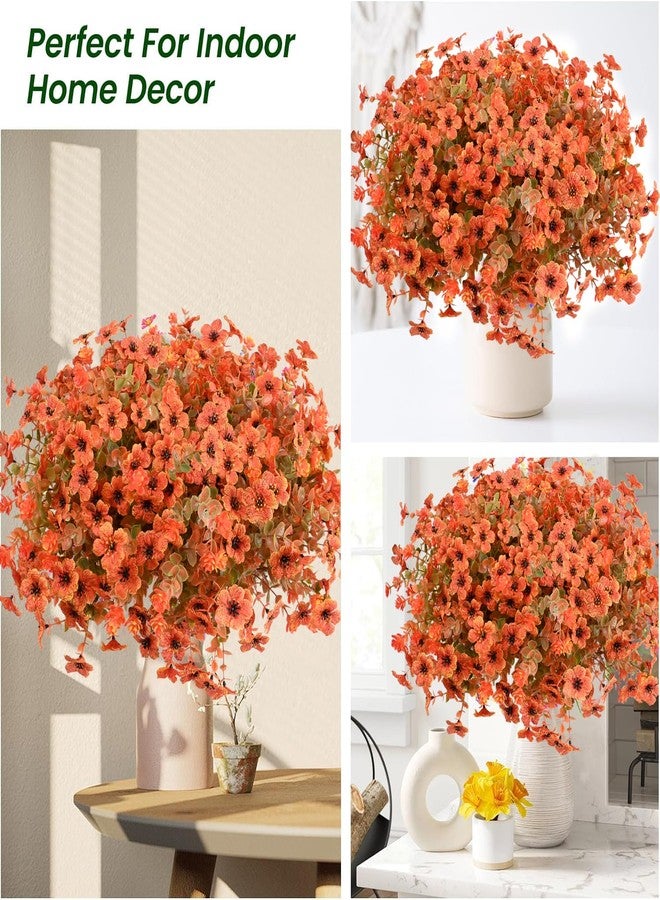trytuny Artificial Flowers for Outdoor,14PCS Fall Decor Orange Autumn Realistic Faux Plants UV Resistant Fake Fake Plastic Flowers for Outside Indoor Porch Patio Window Box Planter Home - Image 4