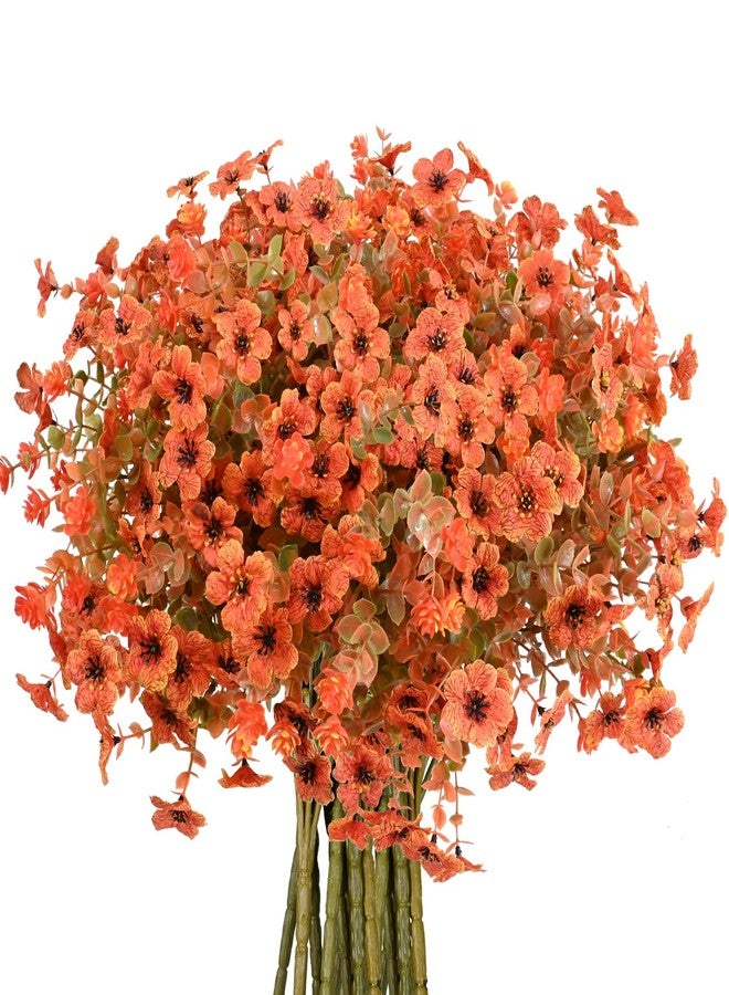 trytuny Artificial Flowers for Outdoor,14PCS Fall Decor Orange Autumn Realistic Faux Plants UV Resistant Fake Fake Plastic Flowers for Outside Indoor Porch Patio Window Box Planter Home - Image 5