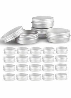 Excefore Round Aluminum Metal Tin Storage, 24 Pcs Jar Containers with Secure Screw Top Lids  - Image 1