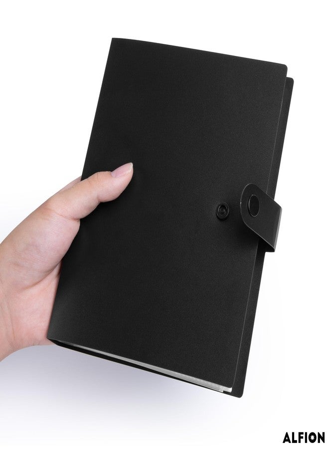 Alfion 3x5 Index Card Holder Binder with Clear Plastic Sleeves, Flash Card Organizer Notebook with Snap Button Closure, 96 Total Card Holder Pockets - Image 4