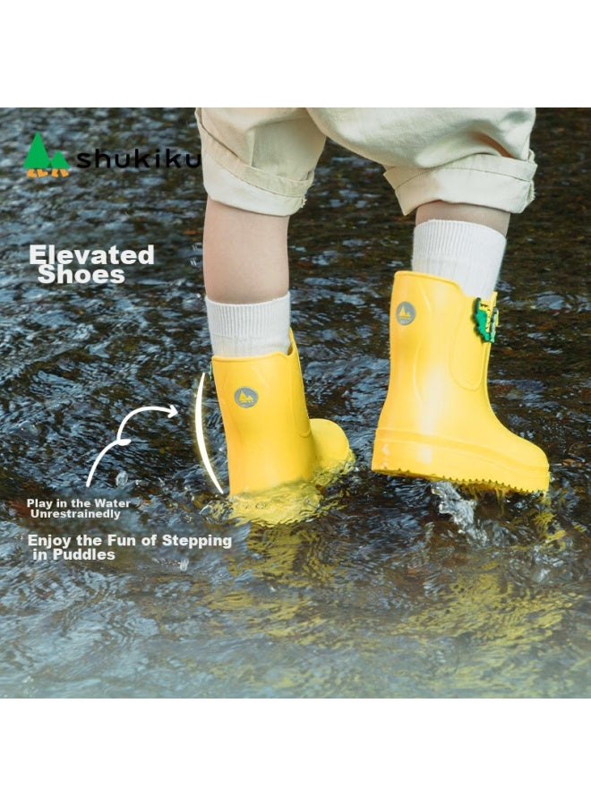 Shukiku Children's Rain Boots, Lightweight, Non-slip, For Boys And Girls, Kindergarten And Elementary School Students, Rain Protection Shoes, Milk Pink, Size 28/190 - Image 4