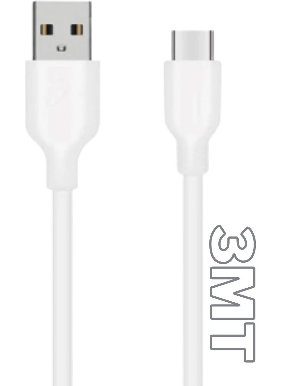 Hiqonic 2.4A 3 Meter Fast Charging Supported Type C To USB Charging Cable Samsung Huawei Oppo Xiaomi Poco Compatible  - Image 3
