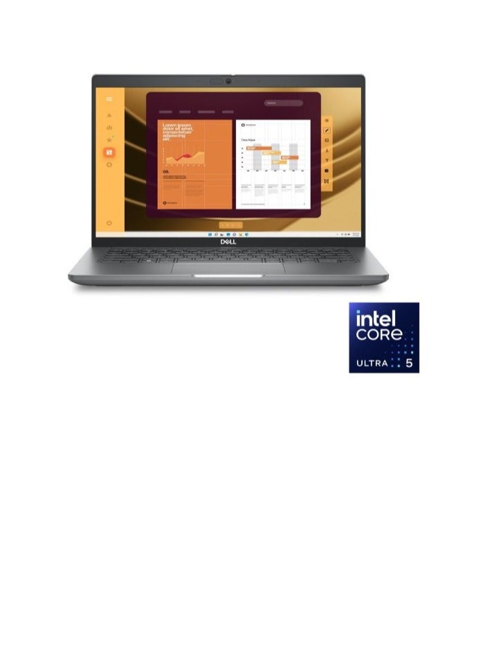 Dell Latitude 5550 Laptop - Intel® Core™ Ultra 5-125U - 8GB - 512GB SSD - Intel HD Graphics - 15.6" FHD - Win11 - Gray Arabic Gray