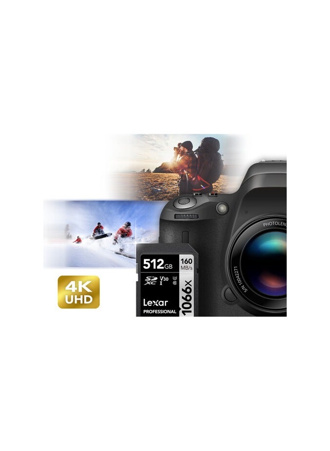 Lexar 512GB Professional 1066x UHS-I SDXC Memory Card (SILVER Series) 512 GB - Image 4