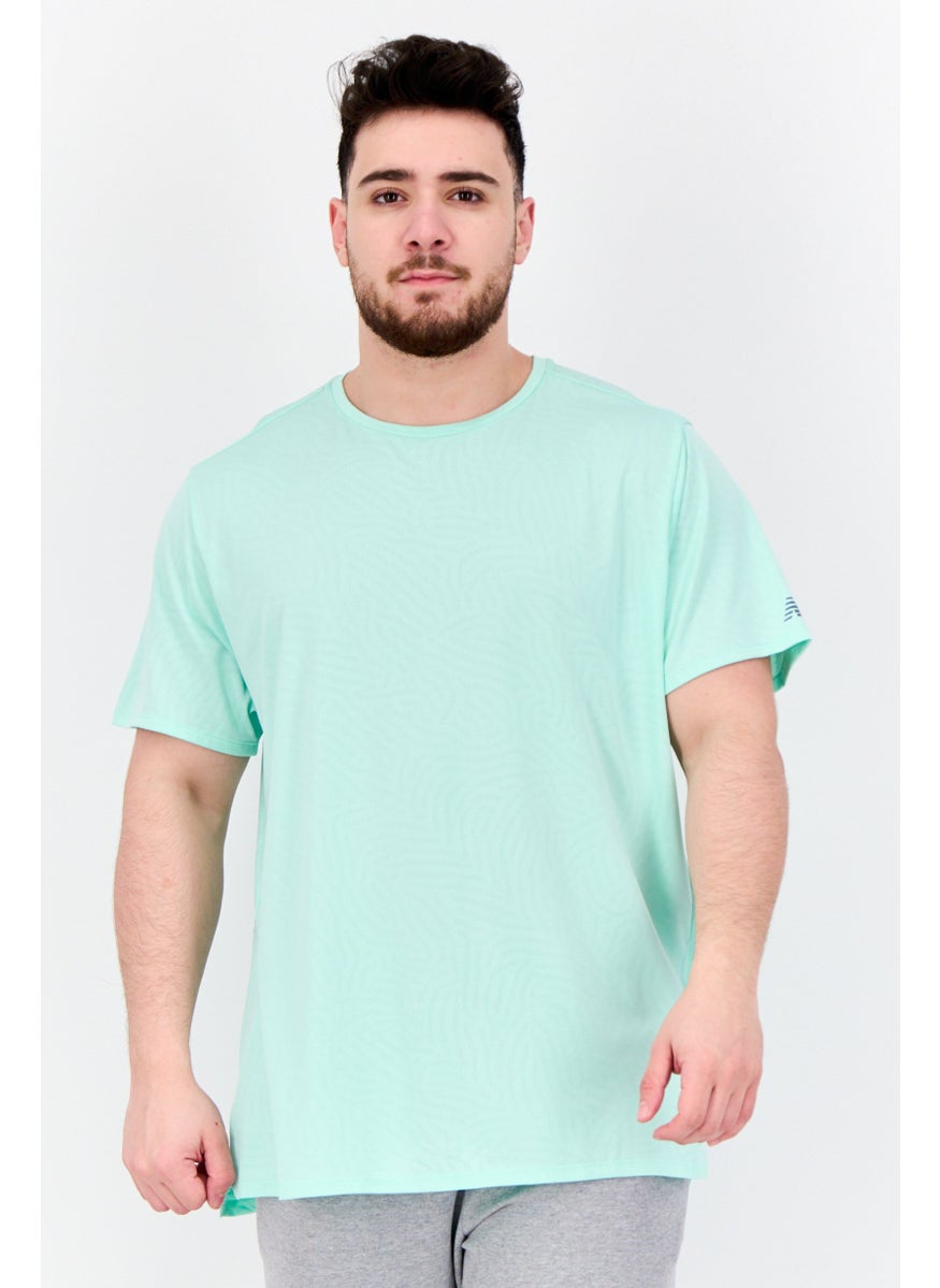 New Balance Men Sportswear Fit Short Sleeves Training T-Shirt, Green  - Image 1