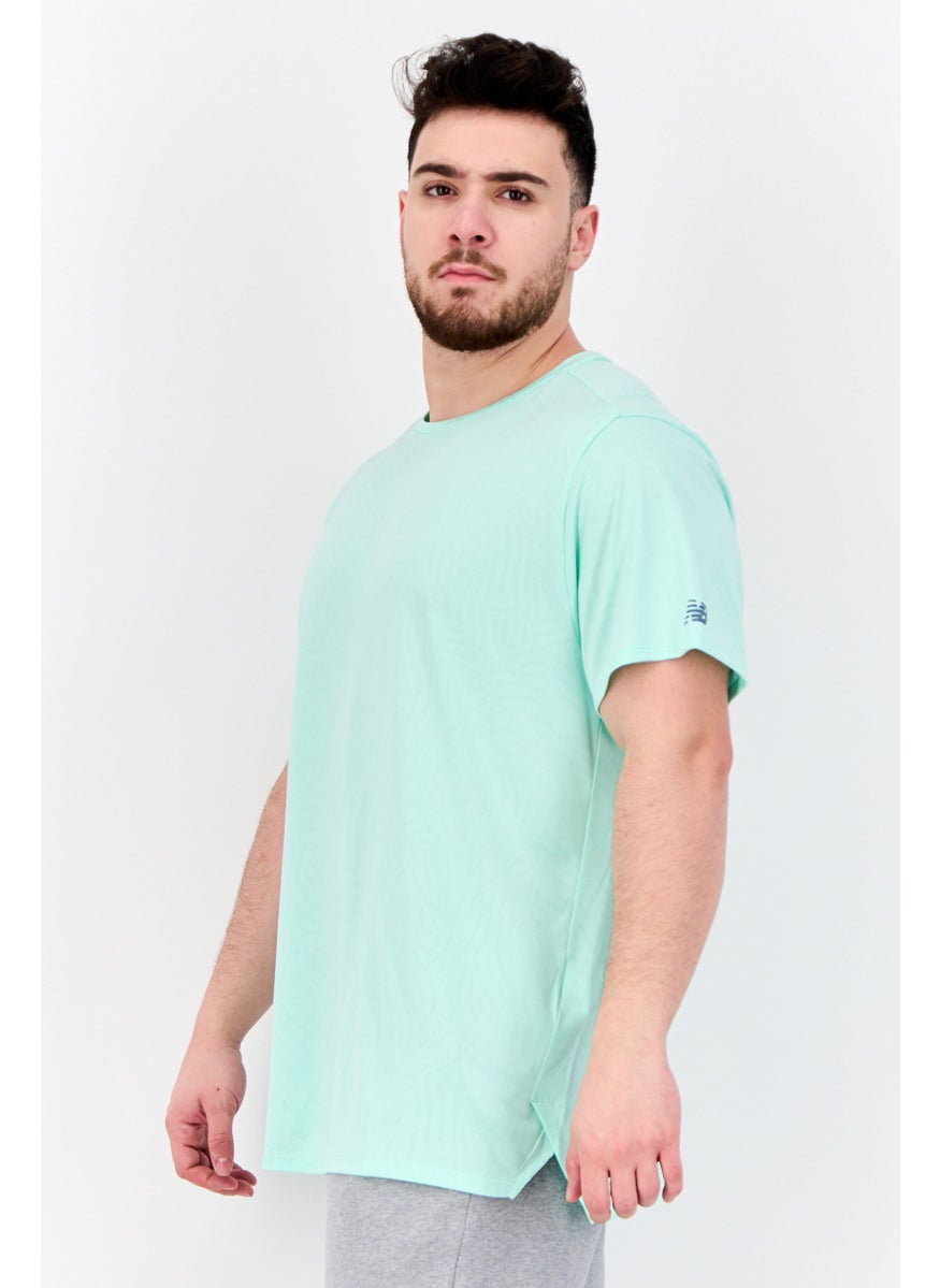 New Balance Men Sportswear Fit Short Sleeves Training T-Shirt, Green  - Image 2