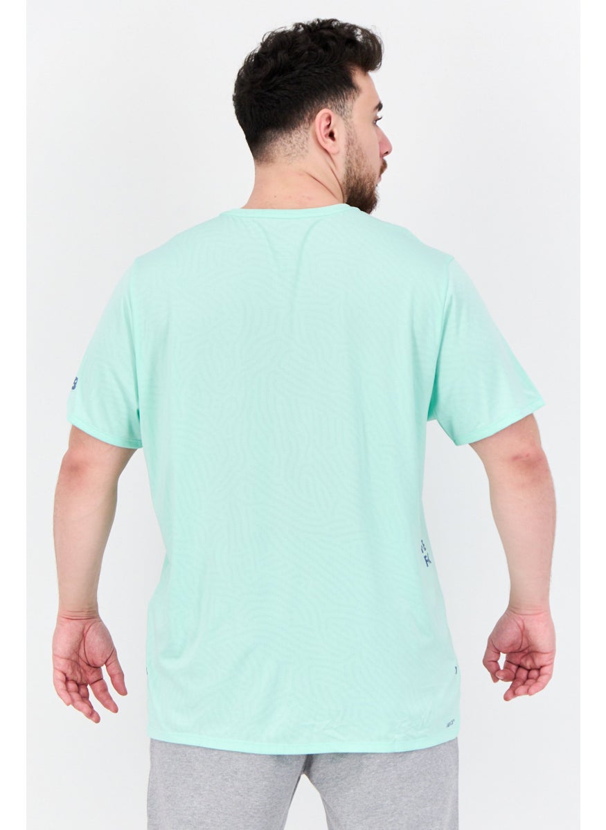 New Balance Men Sportswear Fit Short Sleeves Training T-Shirt, Green  - Image 3