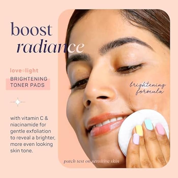 SpaLife Love & Light Radiating Toner Pads – for Uneven Skin Tone, Dark Spots & Discoloration, Clogged Pores, Dullness with Vitamin C, Niacinamide – Toner Pad for Face, Pre-Soaked Pads - Image 3