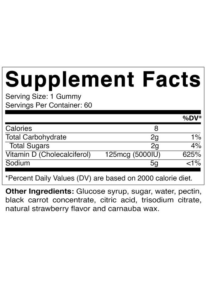 Vitamatic Tamatic Vitamin D3 Gummies 5000 Iu Per Gummy 60 Vegan Gummies Great Taste Healthy Bones Teeth Mood Joint & Immune System Function (Total 120 Count) - Image 4