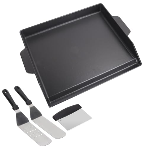 GLOWYE Nonstick Cast Iron Griddle for Gas Grill, 23" x 16" Universal Cooking Coating Flat Top Plate for Gas Stove Top 4 Burner Oven/Stove Top, Electric Grill - Image 1
