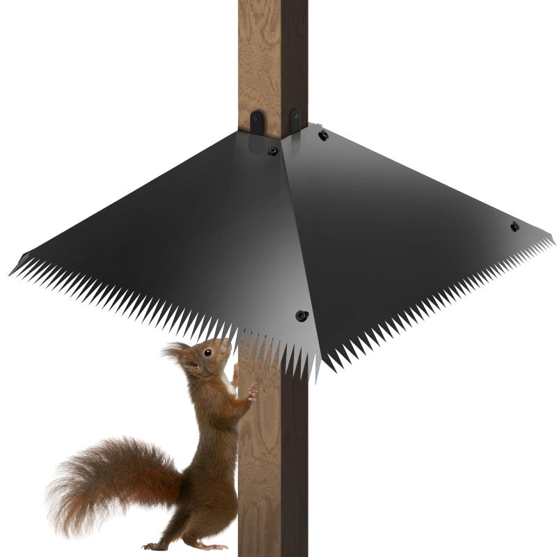 TSSOIYLR Metal Squirrel Baffles with Spikes - Galvanized Steel Squirrel Guards for 4x4 Posts and Bird Feeder Poles - Keeps Squirrels and Raccoons out of Birdhouses (1 Pack) - Image 1