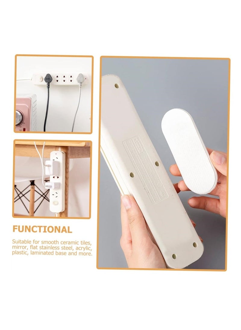 Wall Mount Cable Holder 10 Pack Socket Fixed Sticker Wall Bracket Self-Adhesive Power Strip Holder Power Strip Holder Fixator Adhesive Power Strip Mount Power Strip Fixing Tool - Image 4
