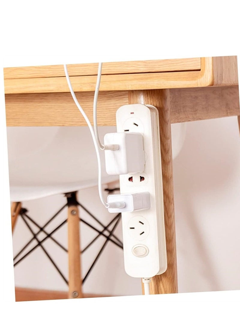 Wall Mount Cable Holder 10 Pack Socket Fixed Sticker Wall Bracket Self-Adhesive Power Strip Holder Power Strip Holder Fixator Adhesive Power Strip Mount Power Strip Fixing Tool - Image 3