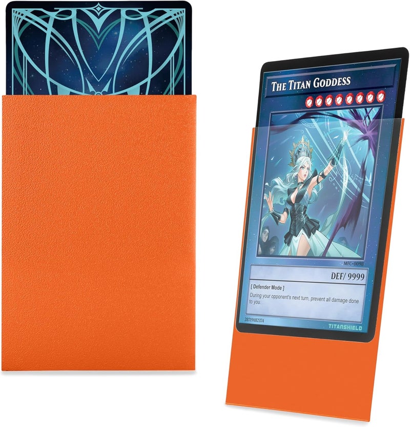 TitanShield (150 Sleeve/Ember Orange) Small Japanese Sized Trading Card Sleeves Deck Protector for Yu-Gi-Oh, Cardfight!! Vanguard & More - Image 3