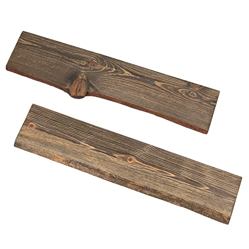 PIPE DECOR 36 Sustainable Boulder Black Live Edge Wood Shelf Wood Only 2Pack - Image 1