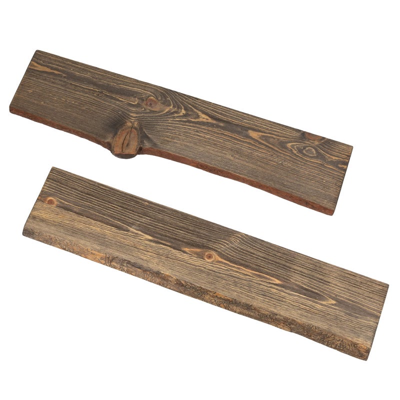 PIPE DECOR 36 Sustainable Boulder Black Live Edge Wood Shelf Wood Only 2Pack - Image 2