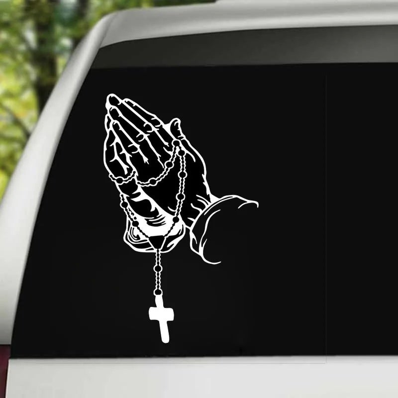 Colorful Car Prayer Gesture Laser Stickers Fashion Styling Auto Body Decoration Stickers Rear Windshield Decals Accessories - Image 4