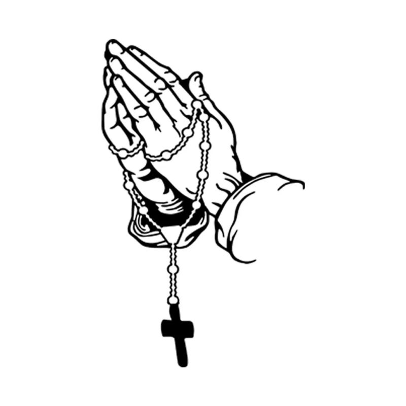 Colorful Car Prayer Gesture Laser Stickers Fashion Styling Auto Body Decoration Stickers Rear Windshield Decals Accessories - Image 1