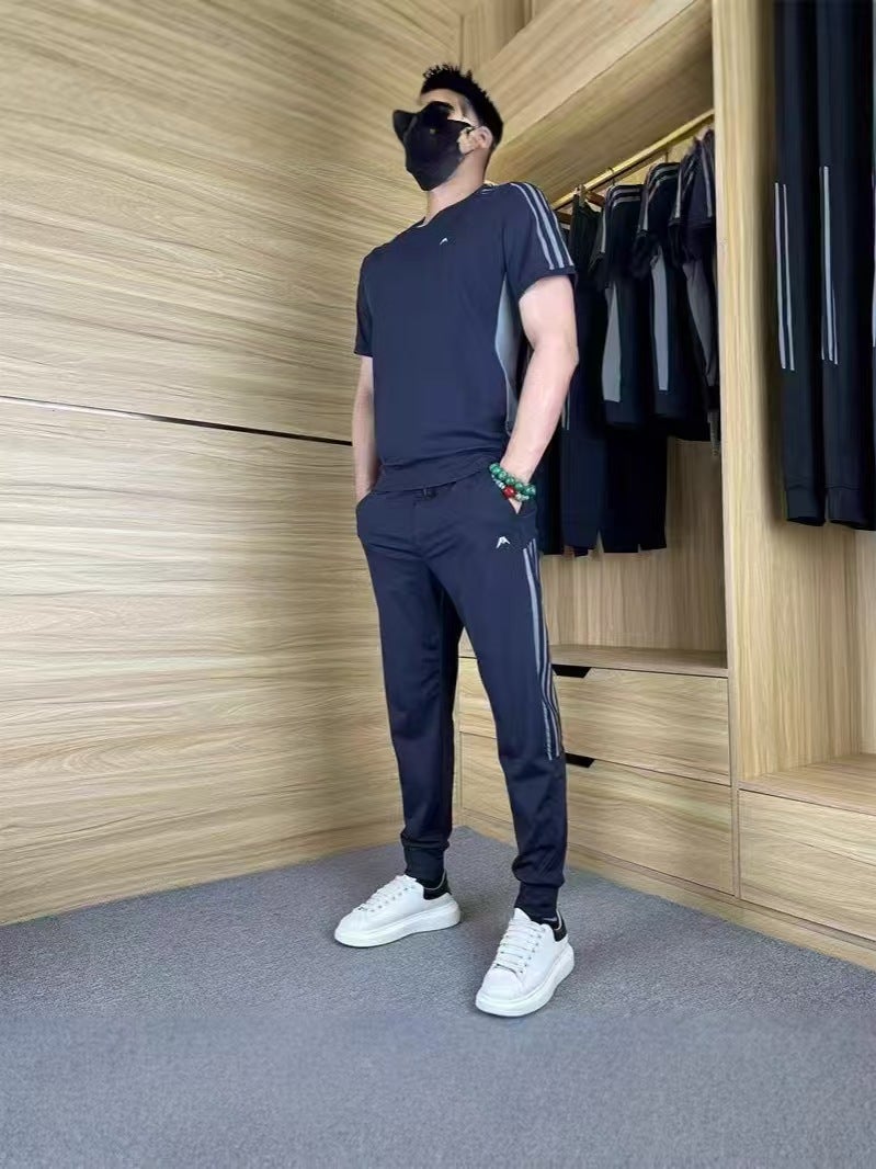 Summer Suit Men'S Summer Jacket Men'S Korean Style Short-Sleeved Men'S Casual Slim Two-Piece Set - Image 1