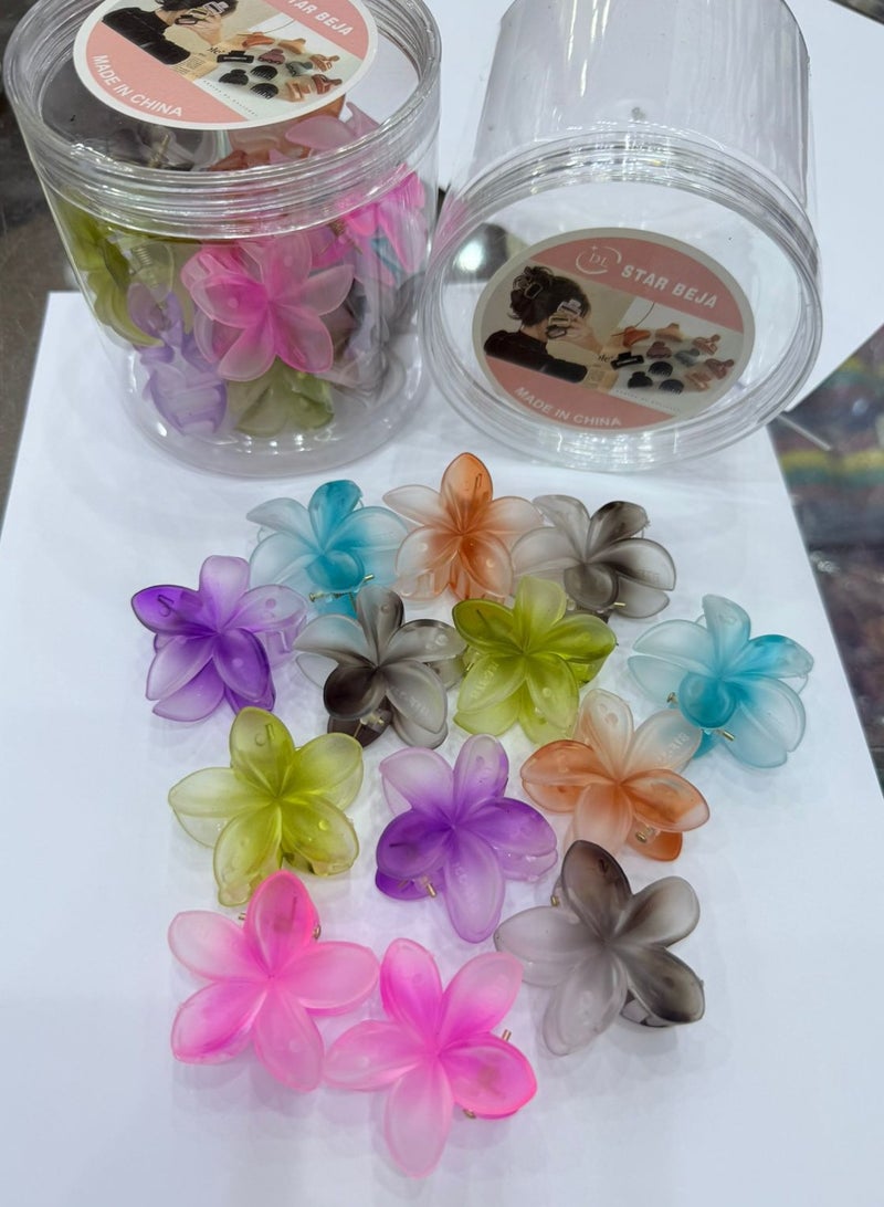 Star Beja flora flower hair clip multi colour 12 pieces - Image 1