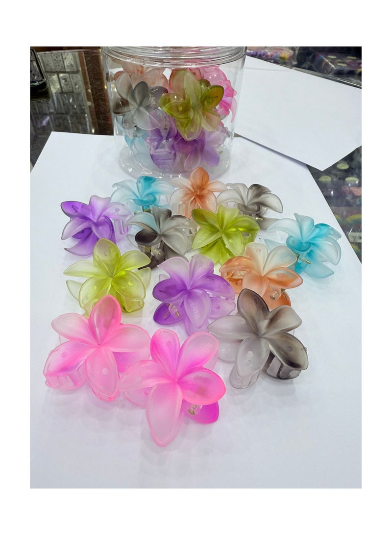 Star Beja flora flower hair clip multi colour 12 pieces - Image 3