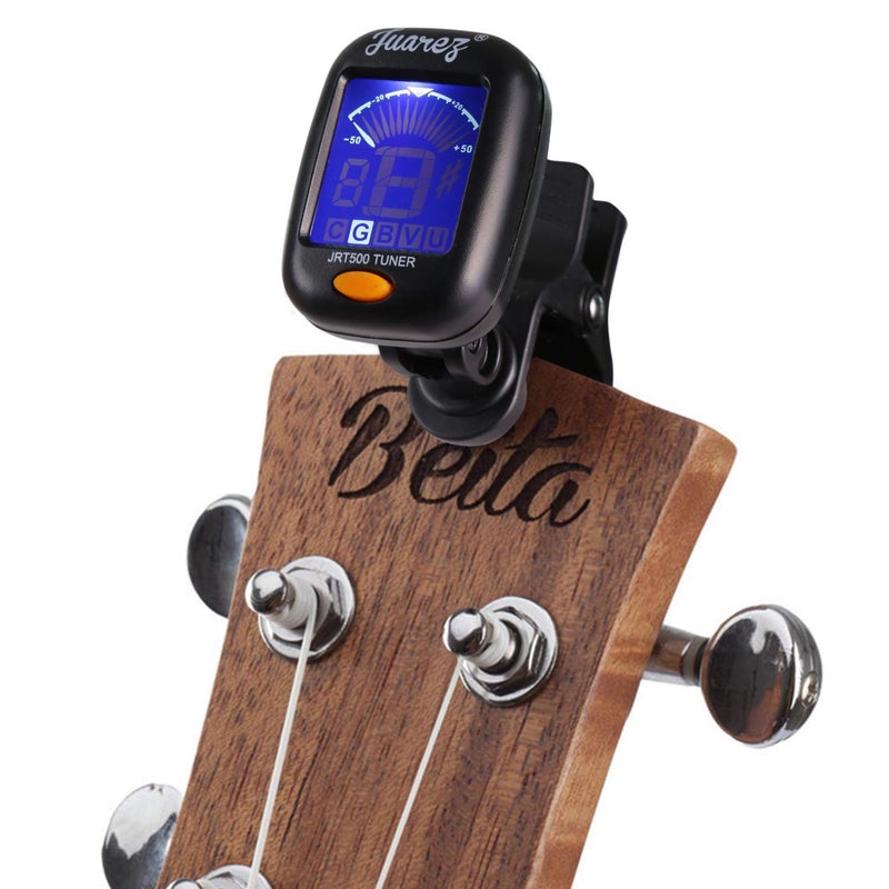 Juarez JRT500 Premium Clip-On Chromatic Tuner for Guitar, Bass, Violin & Ukulele – Digital LCD Screen with Dual Backlight, Portable & Accurate, CR2032 Button Battery Included - Image 5