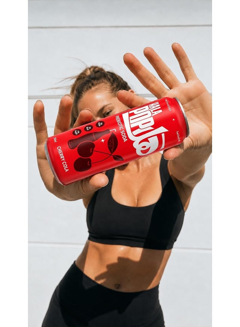 HalaPop Prebiotic Soda, Cherry Cola - An All Natural, Sparkling Prebiotic Beverage With Plant Based Fiber To Support Gut Health And Digestive Wellness | No Added Sugar - 4 Pack (250 ml each) - Image 5