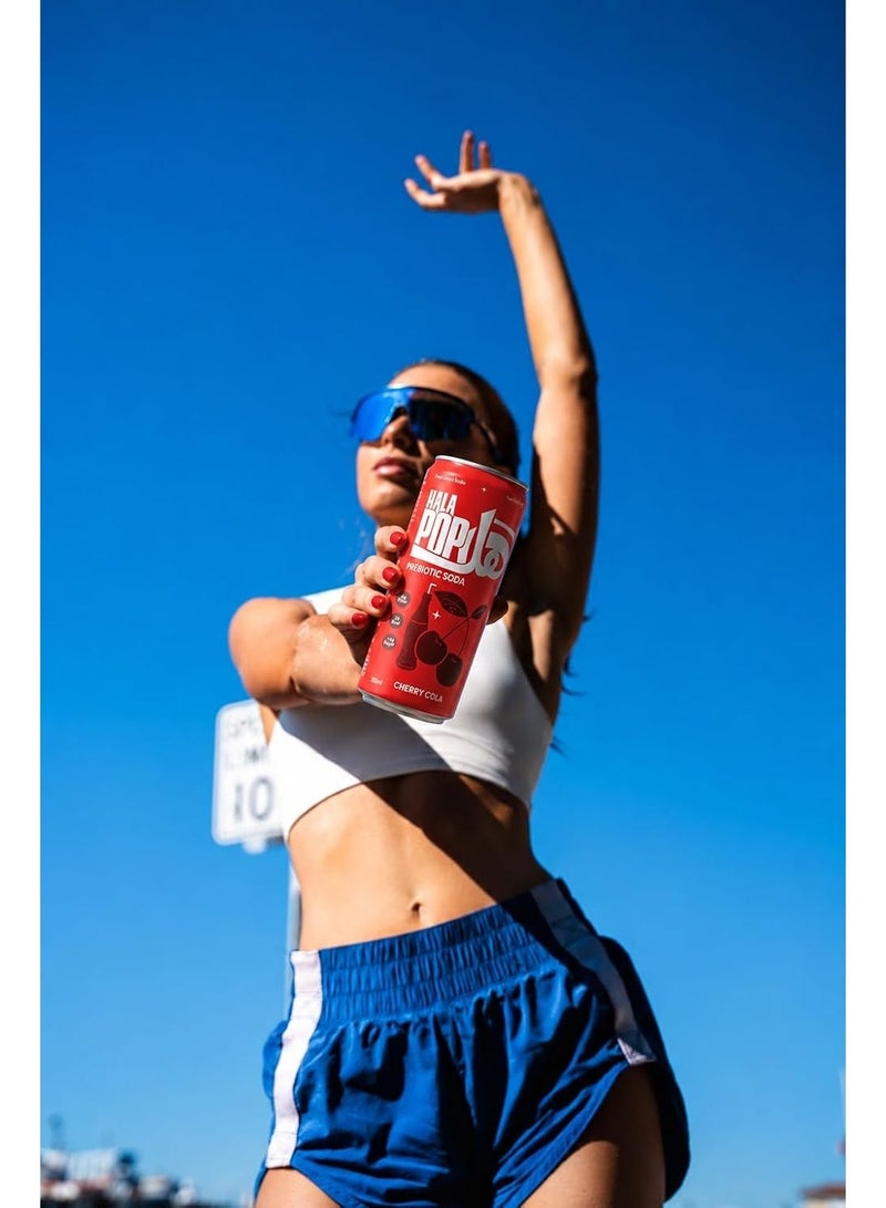 HalaPop Prebiotic Soda, Cherry Cola - An All Natural, Sparkling Prebiotic Beverage With Plant Based Fiber To Support Gut Health And Digestive Wellness | No Added Sugar - 4 Pack (250 ml each) - Image 3