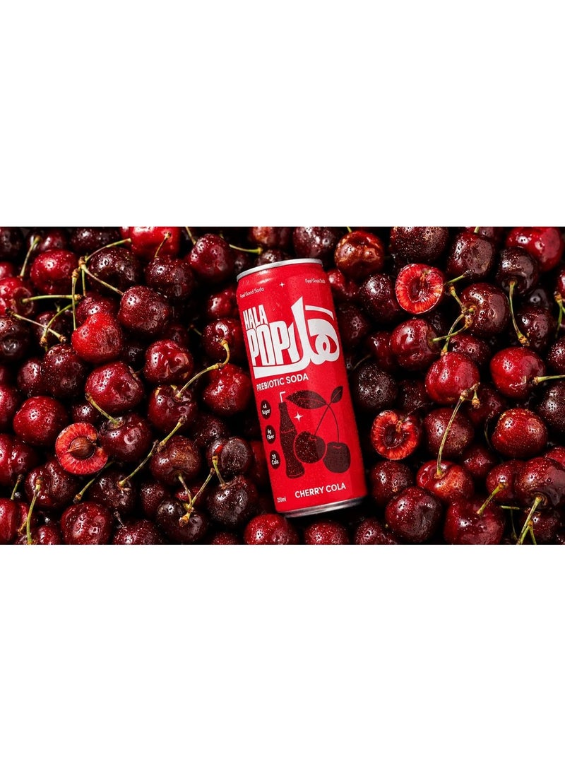 HalaPop Prebiotic Soda, Cherry Cola - An All Natural, Sparkling Prebiotic Beverage With Plant Based Fiber To Support Gut Health And Digestive Wellness | No Added Sugar - 4 Pack (250 ml each) - Image 4