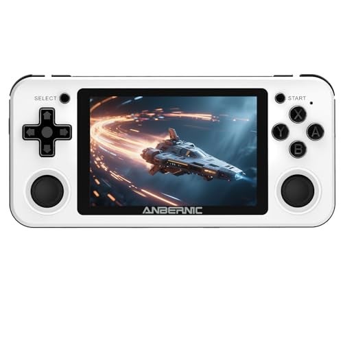 GiipGoop RG351P Handheld Game Console RG353P Retro Gaming Console RG353P Portable Game Console Linux and Android Dual OS 35 IPS Screen 64G TF Card 3500mAh Battery Support 5G WiFi 42 Bluetooth White - Image 1