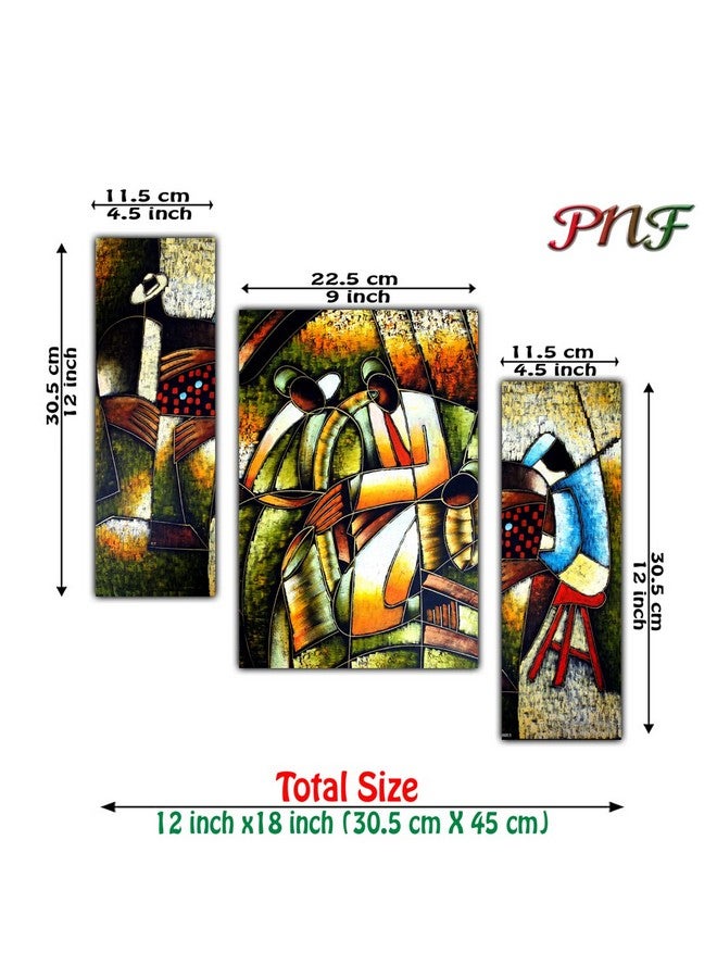 pnf Modern Abstract Art Set of 3 MDF Panel-0151-(MDF,Multicolour,18x12inch) - Image 2