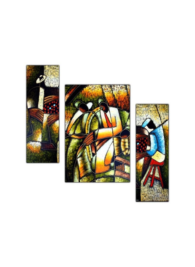 pnf Modern Abstract Art Set of 3 MDF Panel-0151-(MDF,Multicolour,18x12inch) - Image 1