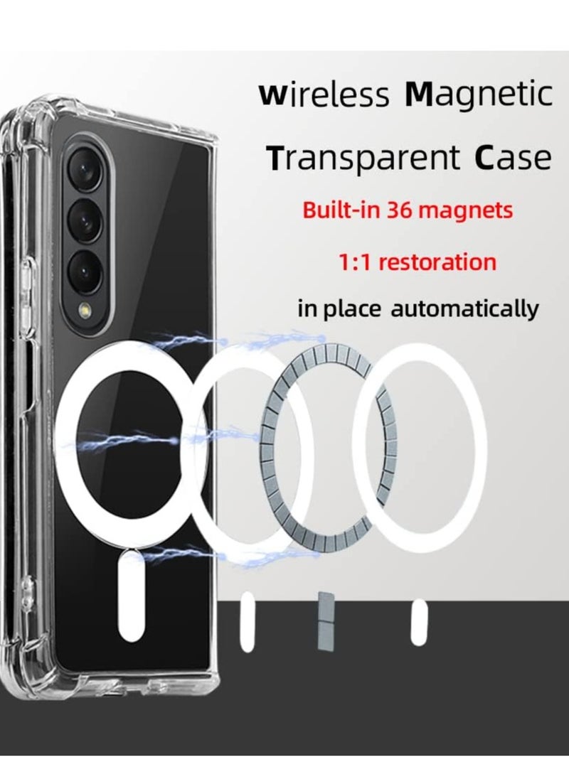 Generic Magnetic Case for Samsung Galaxy Z Fold 3 Compatible with MagSafe Wireless Charging  (clear)  - Image 4