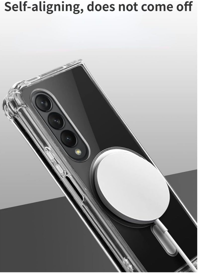 Generic Magnetic Case for Samsung Galaxy Z Fold 3 Compatible with MagSafe Wireless Charging  (clear)  - Image 2