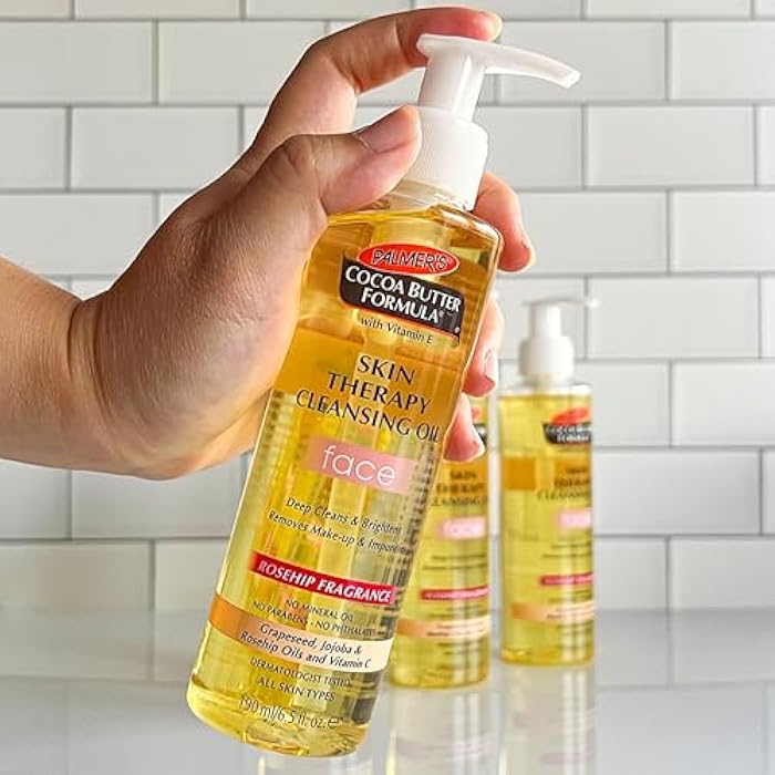 Palmer's Cocoa Butter Formula Skin Therapy Cleansing Oil, Gentle Makeup Remover with Rosehip Oil and Vitamin C, 6.5 Ounce - Image 3