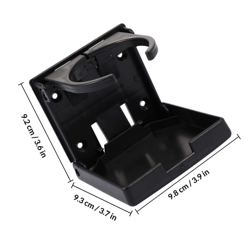 Foldable Car Cup Holder 2 Pack Black Vehicle Drink Organizer Ashtray for Cars Trucks - Image 3