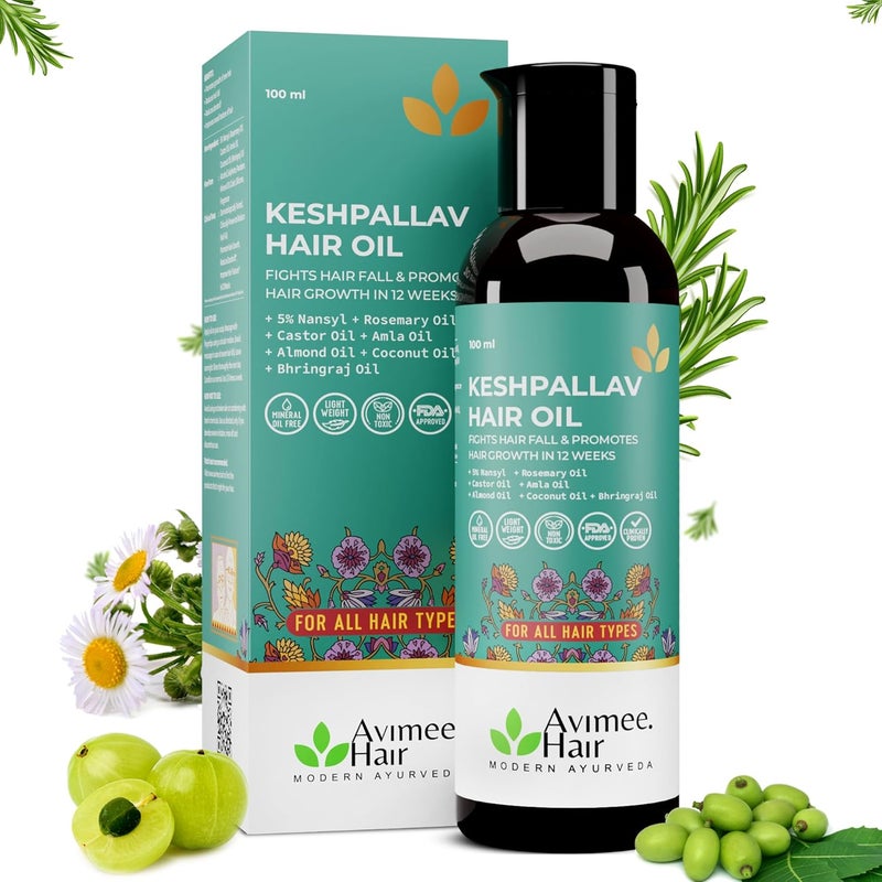 AVIMEE HERBAL زيت شعر أفيمي هيربال كيشبالاف للرجال والنساء يعزز نمو الشعر يقلل تساقط الشعر مع زيت إكليل الجبل وزيت الخروع وزيت الأملا وزيت جينكراش خالي من الزيوت المعدنية عبوة من 3 - Image 5