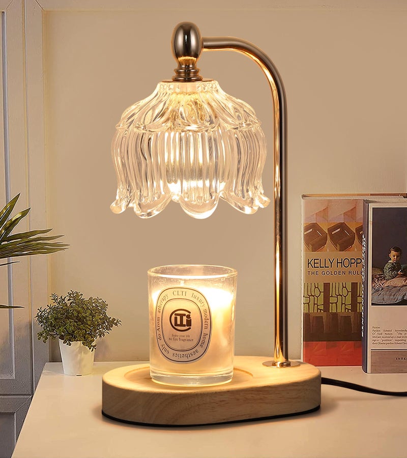 MEIXISUE Candle Warmer Lamp with Timer and Dimmer,Electric Gold Light Gifts for Women Melt Wax Warmer Lamp with 2 Bulbs for Candle Jars House Warming New Home Decor Bedroom - Image 1