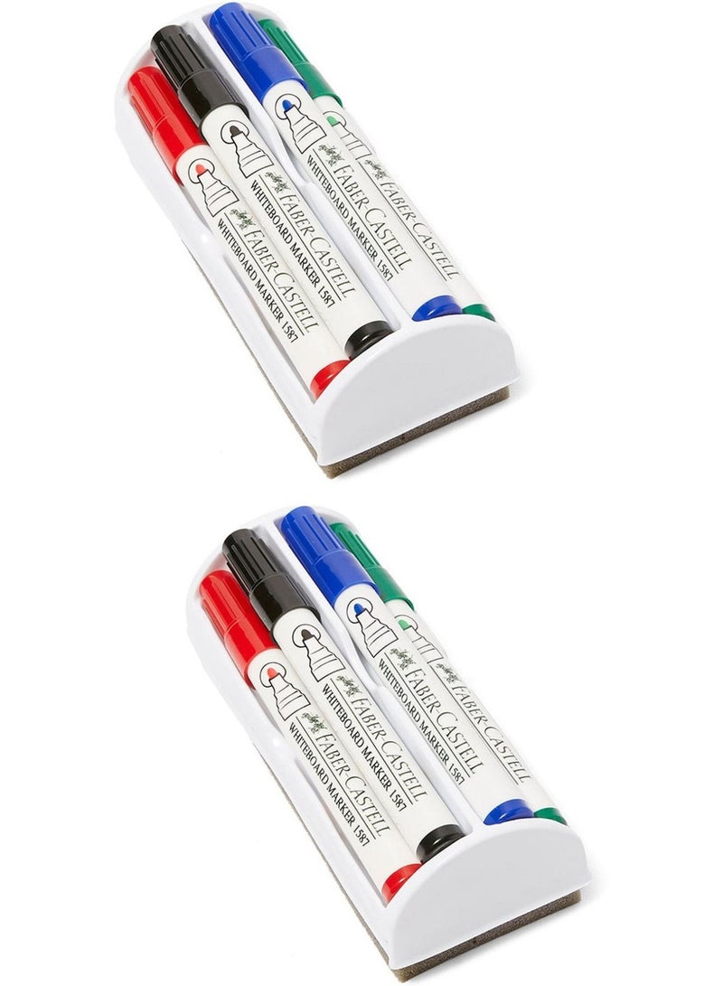 FABER-CASTELL White Board Marker With Duster Cleaner Multicolor Pack Of 2 - Image 3