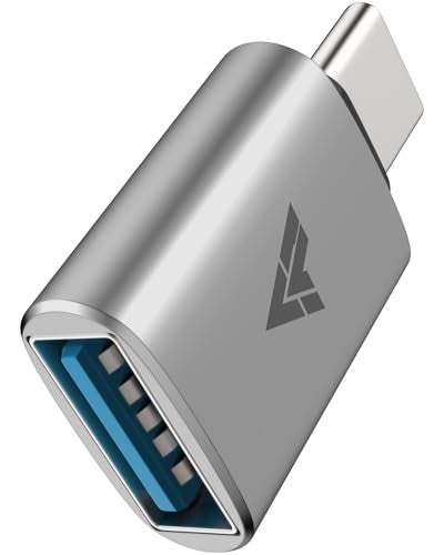 DR VAKU® Plugease Type-C to USB-A OTG Adapter Connector USB 3.0 Fast Charging 5 Gbps High-Speed Data Transfer Compatible with Keyboard, Mouse, MacBook, Pendrive, Hard Disk, Tablet & Laptop–Silver - Image 1
