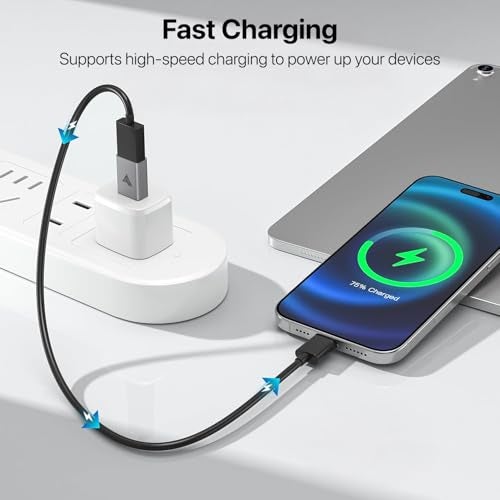 DR VAKU® Plugease Type-C to USB-A OTG Adapter Connector USB 3.0 Fast Charging 5 Gbps High-Speed Data Transfer Compatible with Keyboard, Mouse, MacBook, Pendrive, Hard Disk, Tablet & Laptop–Silver - Image 4