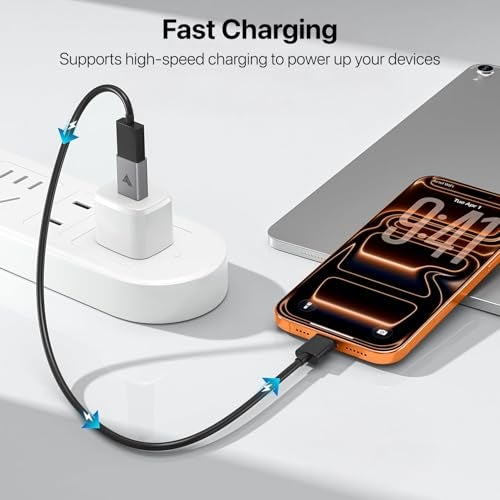 DR VAKU® Plugease Type-C to USB-A OTG Adapter Connector USB 3.0 Fast Charging 5 Gbps High-Speed Data Transfer Compatible with Keyboard, Mouse, MacBook, Pendrive, Hard Disk, Tablet & Laptop–Silver - Image 2