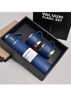 TIGER 500ml Stainless Steel Vacuum Thermos Flask with Silicone Handle – Insulated Water Set with 2 Stainless Steel Cups for Hot & Cold Drinks – Ideal for Outdoor Travel, Camping, Hiking | Gift Box Set (2 PACK) BLUE.  - Image 4