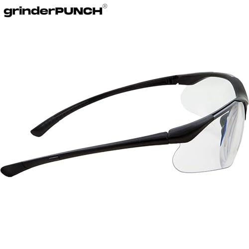 grinderPUNCH Full Lens Magnification Safety Glasses with Black Frame | Clear Lens | | Magnifying Reading Eyewear (+2.00 Diopter) - Image 4