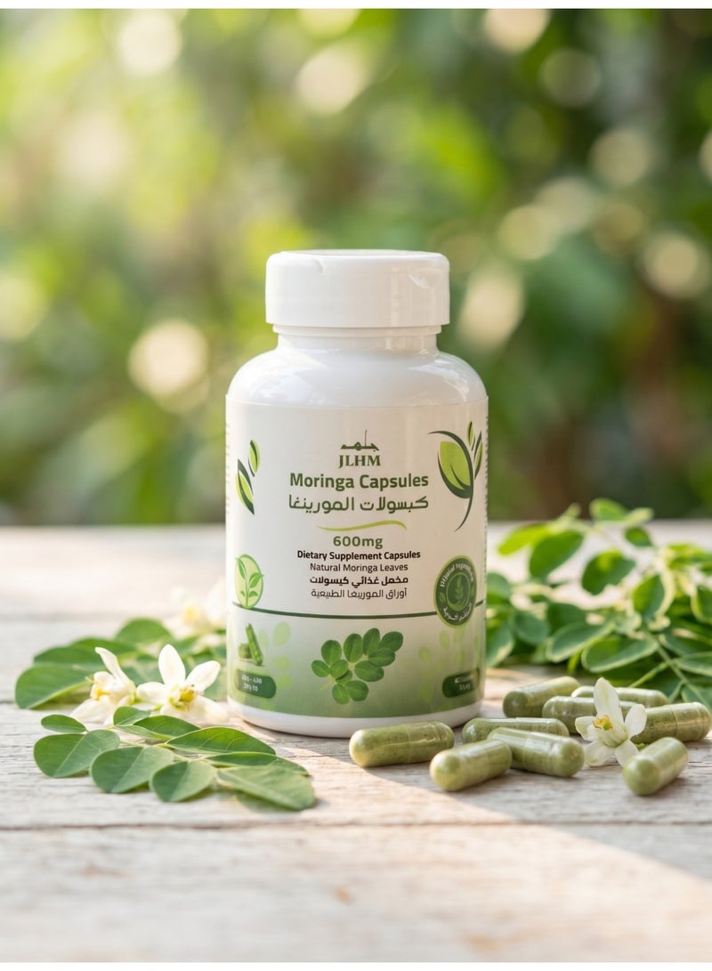 JLHM Moringa Capsules 600 mg – Natural Moringa Leaf Dietary Supplement, 60 Capsules, Plant-Based Formula for Daily Wellness Support - Image 1