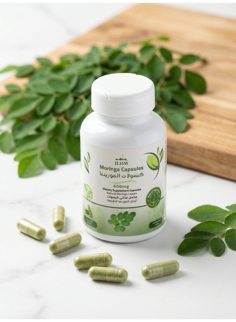 JLHM Moringa Capsules 600 mg – Natural Moringa Leaf Dietary Supplement, 60 Capsules, Plant-Based Formula for Daily Wellness Support - Image 5