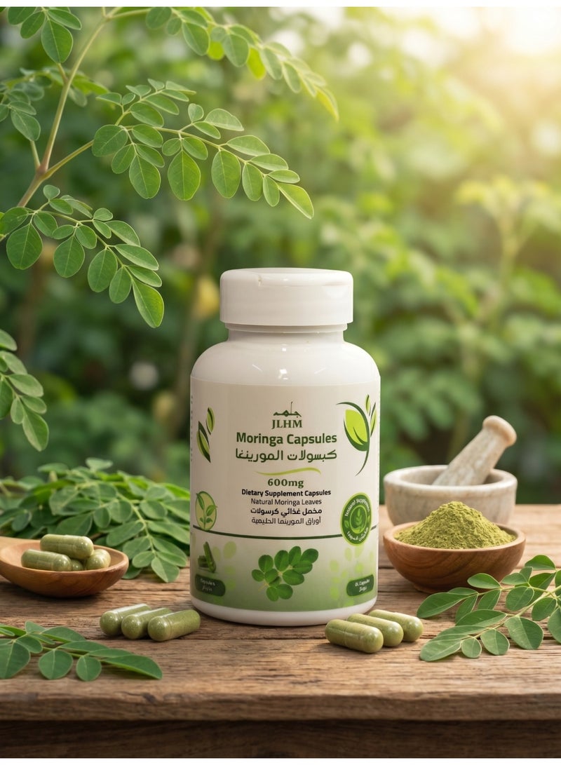 JLHM Moringa Capsules 600 mg – Natural Moringa Leaf Dietary Supplement, 60 Capsules, Plant-Based Formula for Daily Wellness Support - Image 3